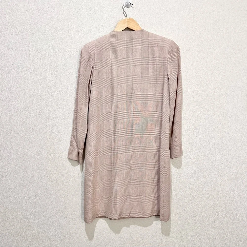 Vintage Ann Taylor Blazer Jacket Beige Long Lined Linen Blend Made In USA Sz 2 - Picture 13 of 13